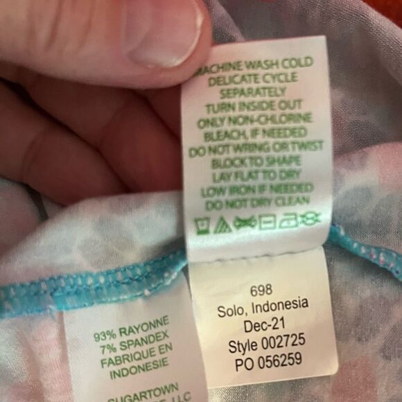 Lilly Pulitzer V Neck Sophiletta Dress Fished My Wish Multi EUC UPF 50 + LG - Picture 10 of 10